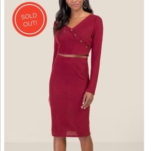 High waisted skirt and crop top set